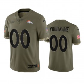 Miesten Denver Broncos NFL Pelipaita Custom Olive 2022 Salute To Service Limited